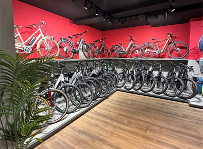 Intérieur magasin de vélos Genève Eaux-Vives